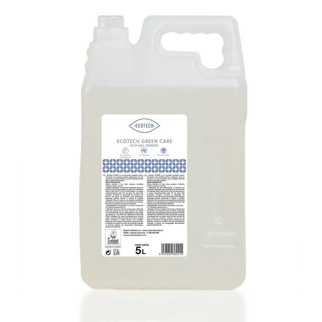 Jabón líquido de manos y de cuerpo - Greencare (5L)