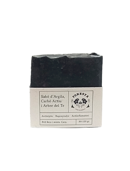Sabó sòlid de mans i de cos (argila, carbó actiu i arbre de té) (100gr)