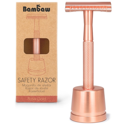 [BBW207] Maquinilla de afeitar (oro rosa) con soporte